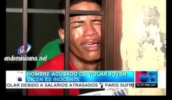 Un joven llorando dice ser inocente de violar menor (VIDEO)