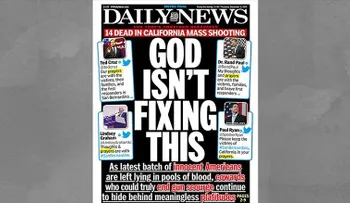 Portada del 'NY Daily News' sobre el tiroteo de San Bernardino: 'Dios no está arreglando esto'