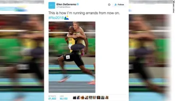 Internautas califican de racista un tuit de Ellen sobre Usain Bolt