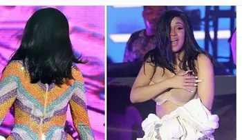 Cardi se le rompió el pantalón y muestra más de la cuenta 