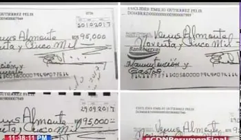 Euclides Gutiérrez Félix presenta cheques de alegada manutención de su hija