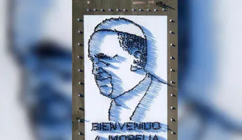 Morelia recibió a Francisco con un gran retrato vivo