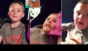 Terrorífico momento: A un niño se le afloja el cinturón de seguridad en una montaña rusa