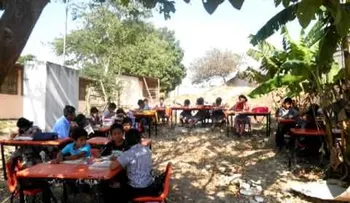Estudiantes de Cristóbal reciben clases debajo de árboles
