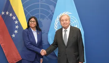 Guterres se reúne con Delcy Rodríguez en la ONU antes de su encuentro con Trump