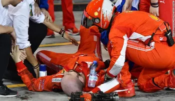 Accidente de mecánico ensombrece el triunfo de Vettel y Ferrari en el Gran Premio de Bahréin