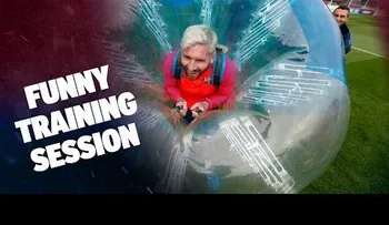 El entrenamiento más loco y divertido del club de fútbol Barcelona