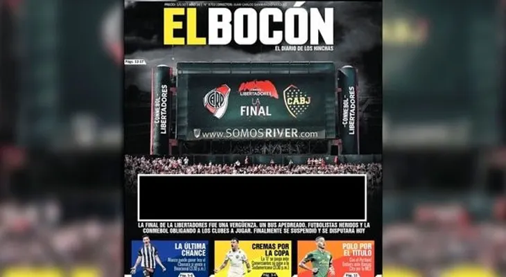 "Pelotudos": la contundente portada de un periódico peruano sobre la final suspendida entre Boca y River