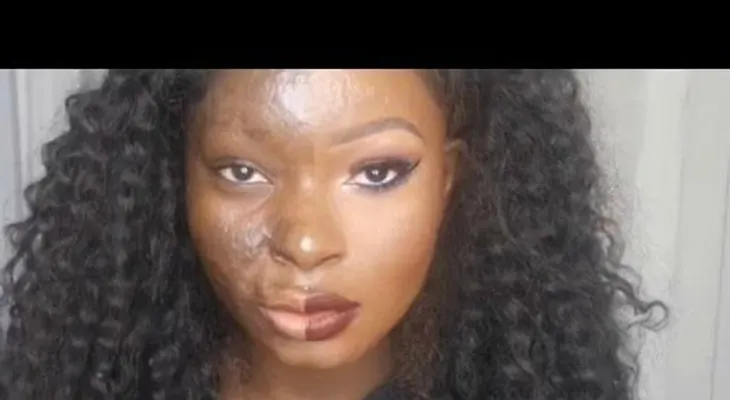 Transformación de chica quemada con maquillaje