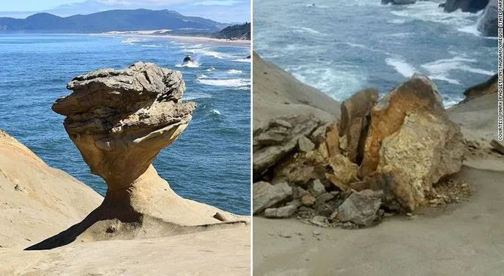 Vándalos destruyen una icónica formación rocosa en Oregon