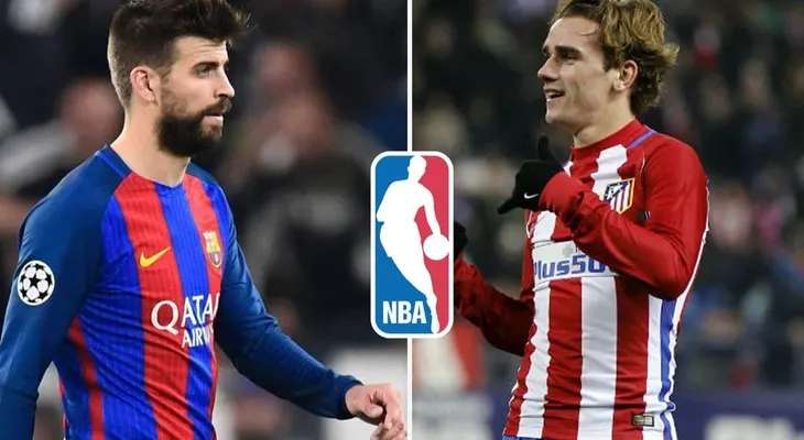 El cruce entre Gerard Piqué y Antoine Griezmann por los playoffs de la NBA