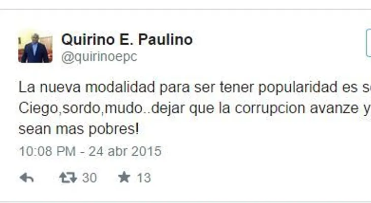 Quirino: En el Gobierno de Danilo Medina están los mismos corruptos 