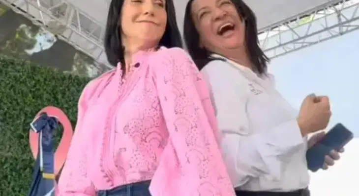 Raquel Arbaje se suma al trend "Dame Hombro" de Bulin 47 y Kevin Wai en actividad de #ChequeateRD