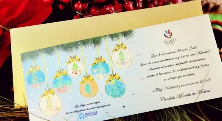 Angeles de la Cultura crean tarjetas de Navidad de la Primera Dama