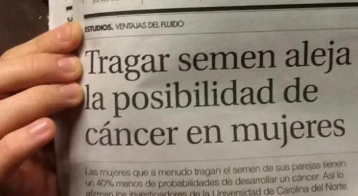 Tragar el semen ayuda a prevenir el cáncer