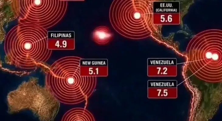 38 terremotos de magnitud superior a 5 sacuden el planeta en 72 horas