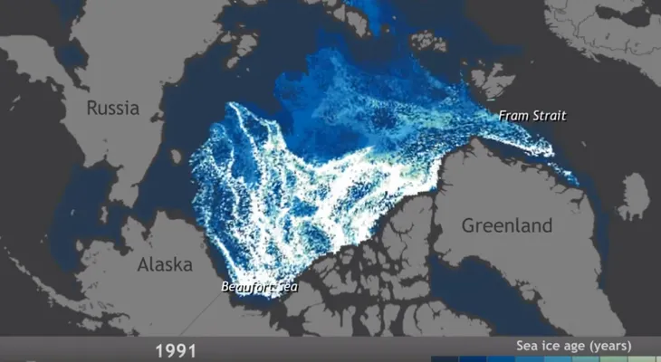 Cambio chocante: 25 años de desaparición del hielo ártico en un solo VIDEO