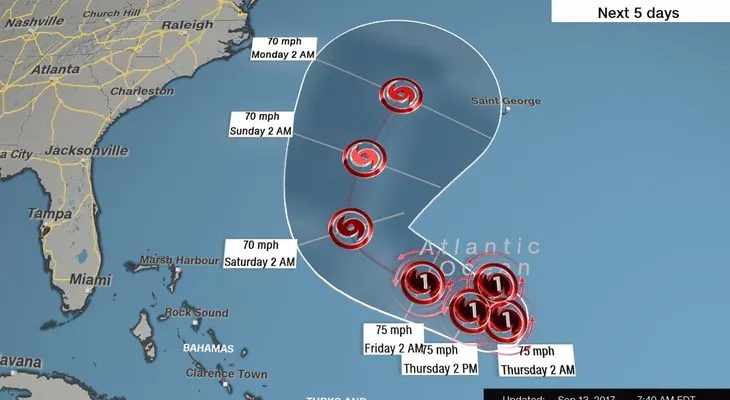 El huracán José podría llegar a Bahamas y Estados Unidos