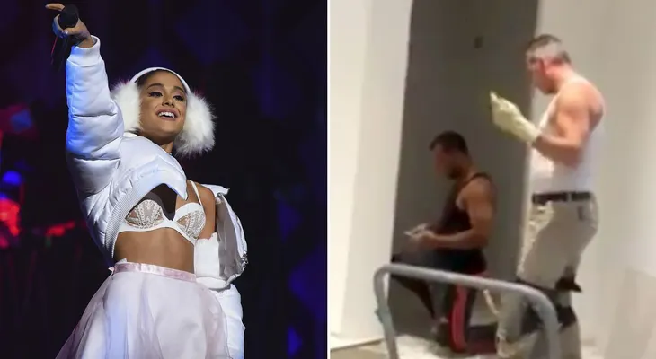 La cantante Ariana Grande viralizó a un albañil que baila una de sus canciones