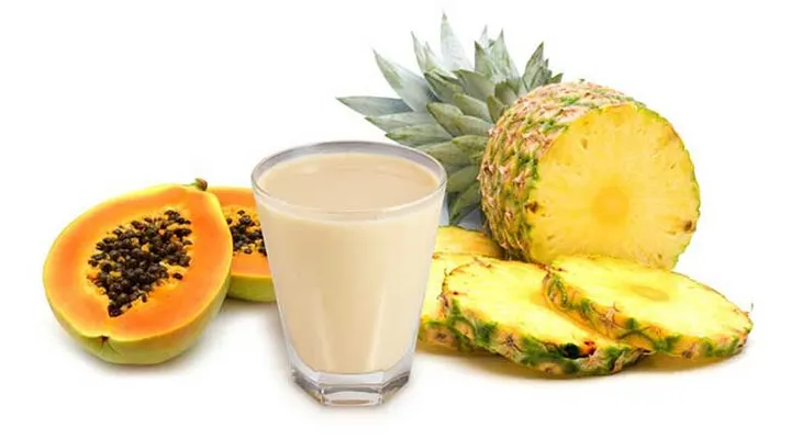 Jugo de papaya (lechosa), naranja y piña para adelgazar y mejorar la digestión 