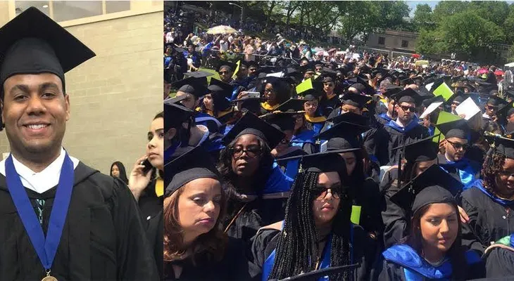 Joven dominicano que se le murió su madre, se gradúa en dos carreras en Lehman College