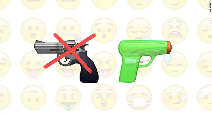 Apple reemplaza el emoticón de pistola por uno de pistola de agua