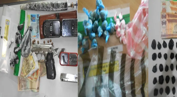 DNCD sorprende cinco hombres con una pistola, cocaína y marihuana