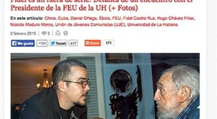 Fidel Castro aparece en fotos junto a líder estudiantil 