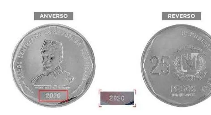 Banco Central poner a circular a partir del lunes 15, moneda de 25 pesos del año 2020