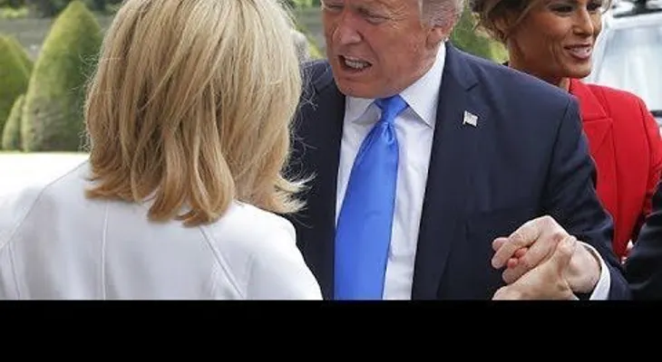 Trump le dice a esposa presidente de Francia que "está en muy buena forma"