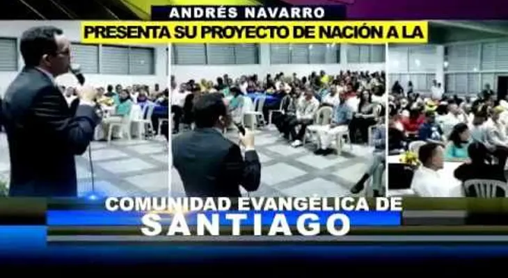 Andrés Navarro presenta su proyecto de nación a la comunidad evangélica de Santiago