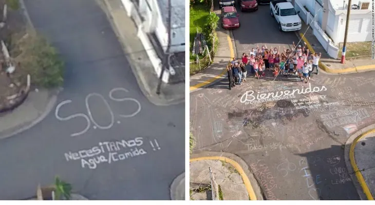 Ciudad de Puerto Rico escribió SOS en la calle, tras el huracán María. Ahora tiene un nuevo mensaje