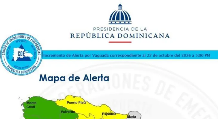 COE eleva a 25 las comunidades en alerta: 7 en amarilla y 18 en verde por vaguada