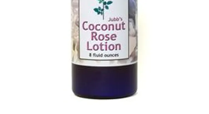 Loción de coco y rosas para que tenga una piel suave 