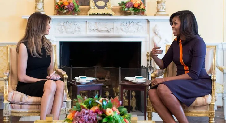 Así fue la reunión de Michelle Obama-Melania Trump