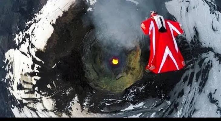 El impresionante vuelo sobre un volcán activo grabado con una GoPro