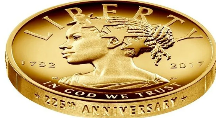 Una moneda de oro celebra la Libertad como una mujer negra