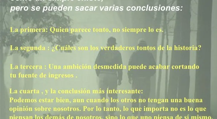  Fábula del tonto, quien lo parece no siempre lo es