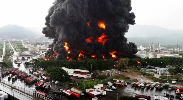 Rayo causa incendio en refinería de Venezuela