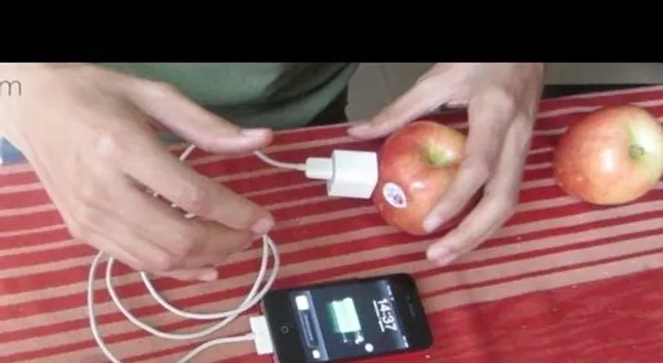 Sorprendente: cómo cargar tu celular con una manzana o un melón 