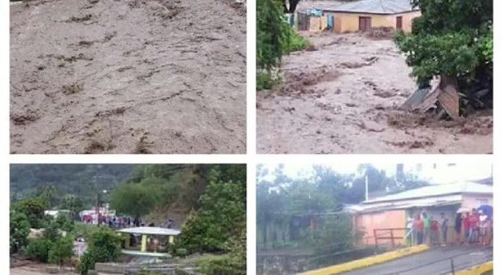 Aguaceros provocan el colapso de un puente en Ocoa