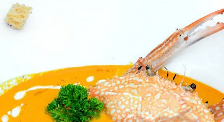 Sabrosa sopa de cangrejo con hinojo