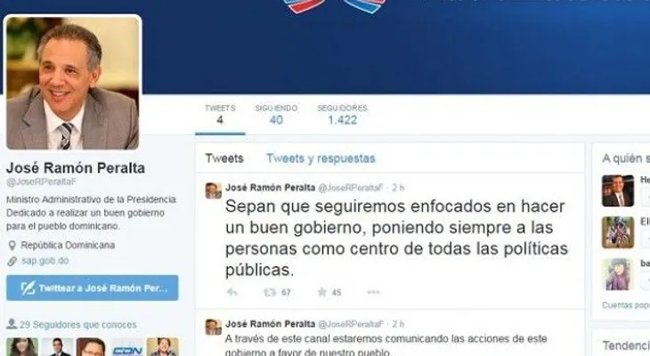 José Ramón Peralta crea cuenta en Twitter 