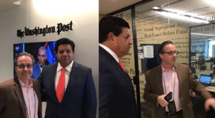 Presidente Grupo Súper Canal-RD visita The Washington Post-EEUU