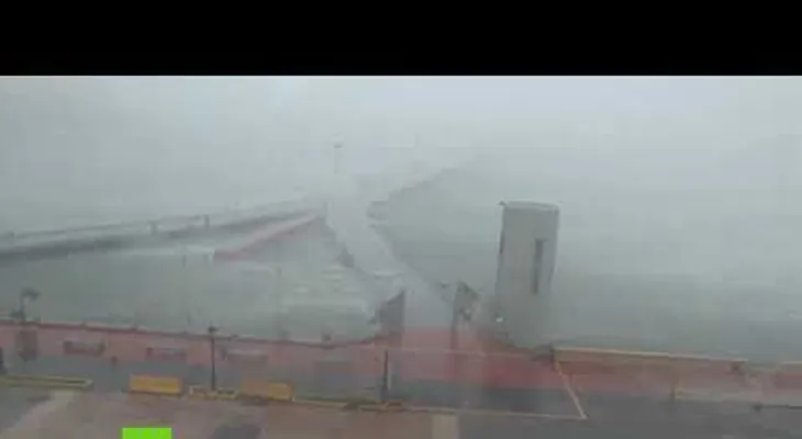 El huracán María tocando tierra en Puerto Rico