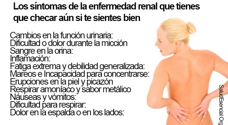 Si siente algunos de estos síntomas, puede tener infección en los riñones.