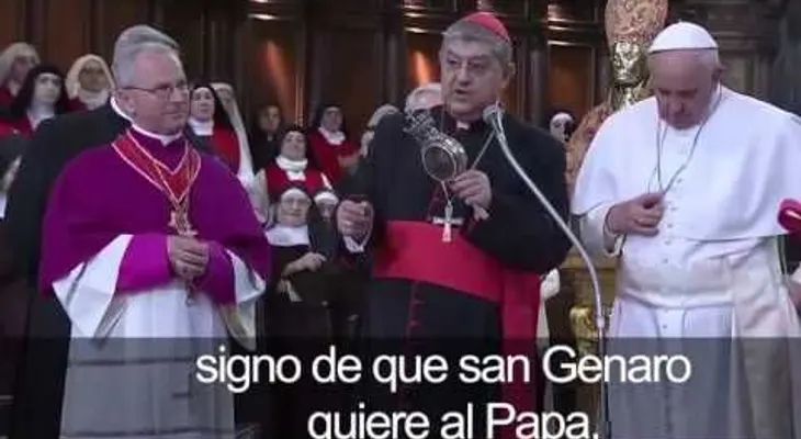 Milagro de la Sangre de San Genaro ocurre ante el Papa Francisco (VIDEO)