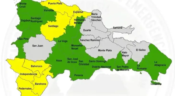 COE eleva a siete las provincias en alerta amarilla y 17 en verde por vaguada