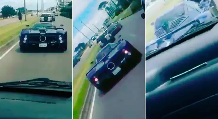 Por grabarlo, chocaron a un Pagani Zonda de un millón y medio de dólares en Punta del Este