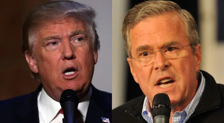 Donald Trump retuitea una foto de Jeb Bush con una esvástica